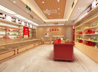 新中式甜品面包店3D模型下载